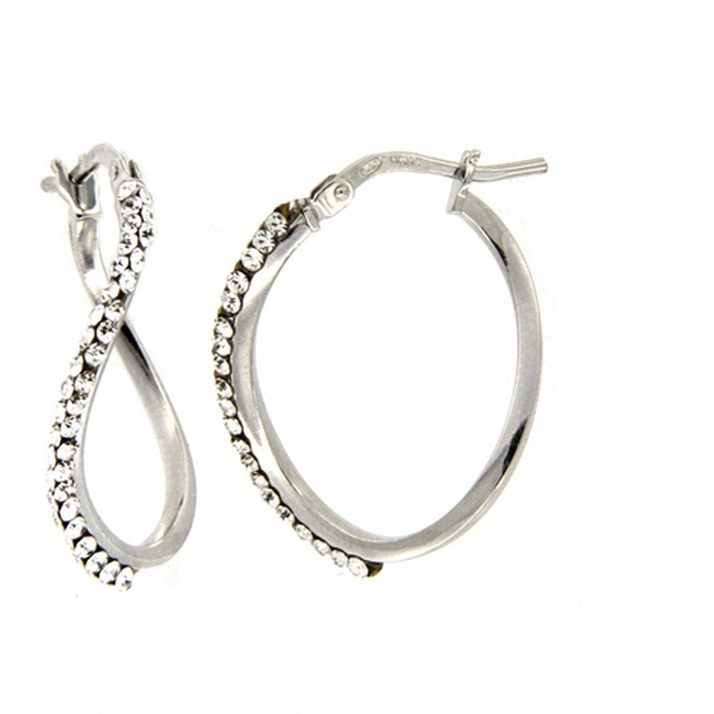 Orecchini in Argento 925 doppio punto luce pendente con cristalli zaff - Group S.r.l