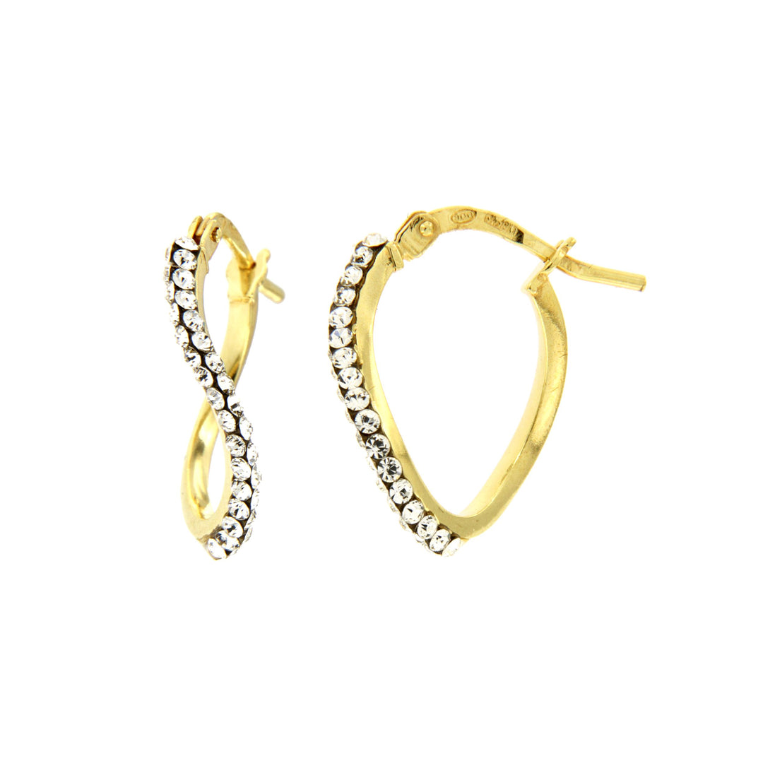 DelPia Orecchini A Cerchio In 2begold (Argento E Oro 18kt) Con Cristalli Swarovski - Gioielli Anallergici In Oro Giallo